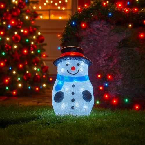 Marco Paul Lumière de Noël LED fantaisie en forme de bonhomme de neige, résistante aux intempéries et durable, décoration intérieure et extérieure, grande figurine de Noël