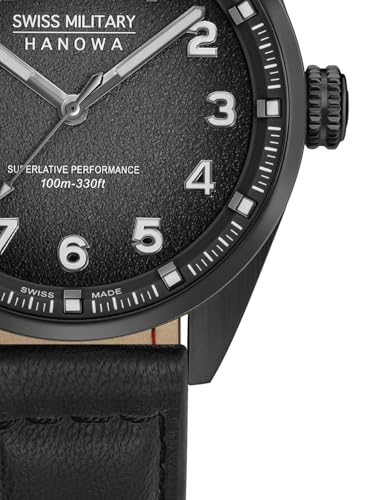 Image of Swiss Military Hanowa SMWGA0001550 Airman First Class - Swiss Made Round Olive Watch for Men