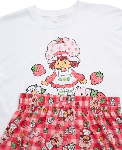 Strawberry Shortcake Womens Pajama Shorts Set - 2 Piece Bratz Pajama Shorts for Women and Sleep Shirt Set (S-XL)4