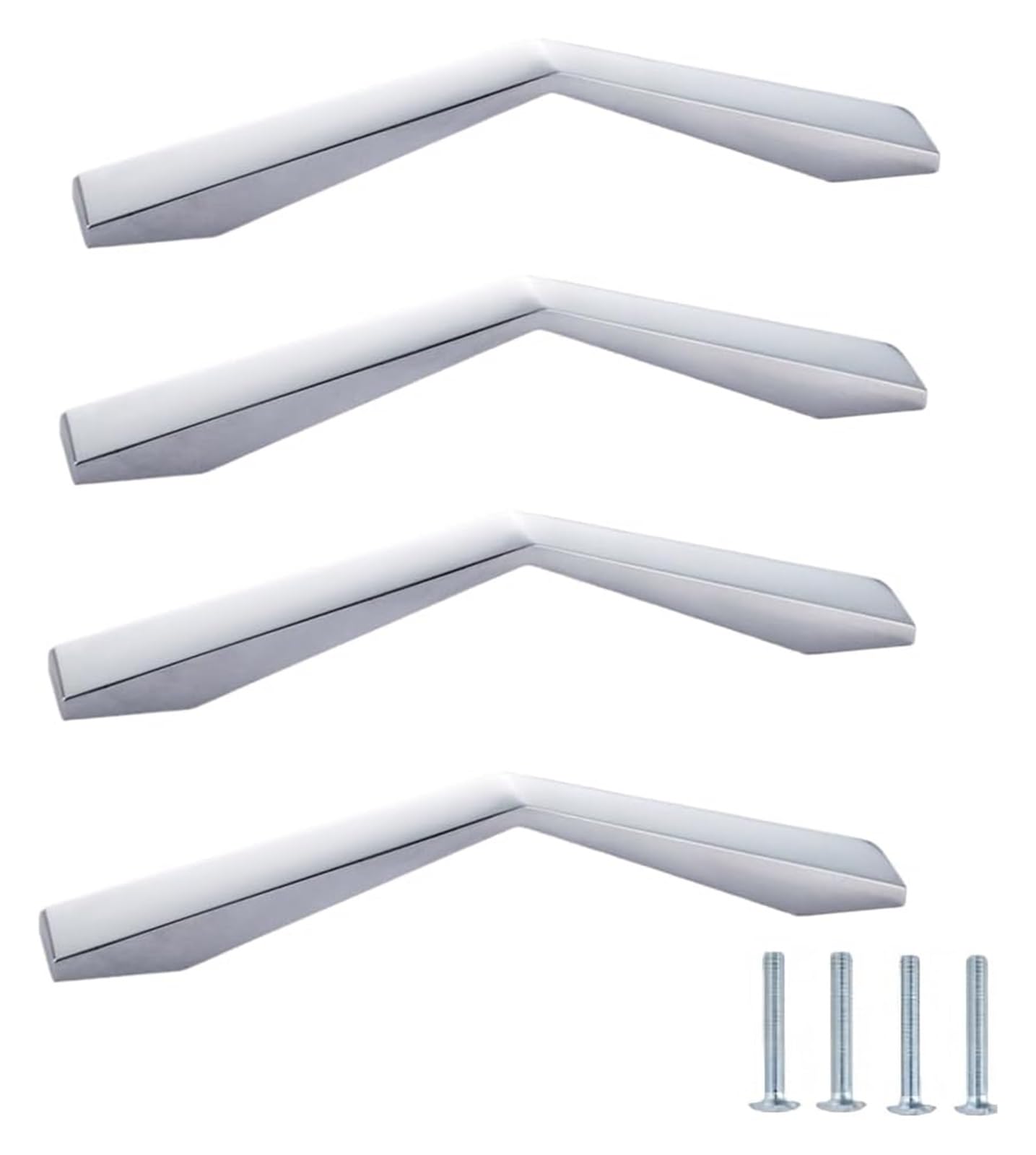 NLQCSXWEP Zinc Alloy Cabinet Bow Handle, Zinc Alloy Cabinet Drawer Pulls Bright Chrome 4 Pcs(B-160mm Bright Chrome)