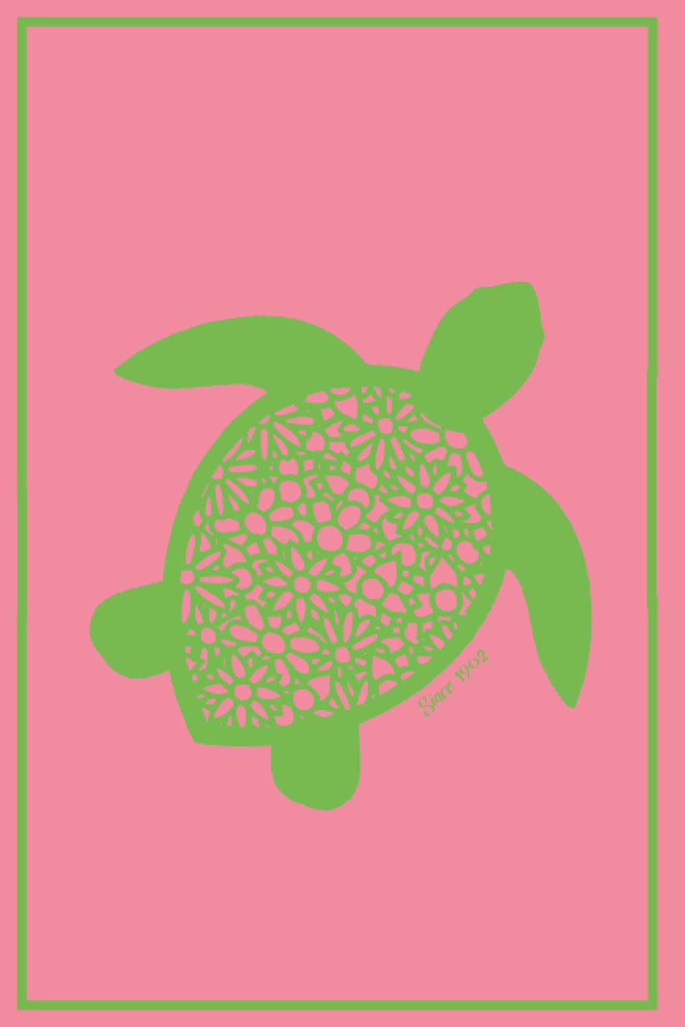 Pink and Green Turtle Journal for Women: Delta Zeta Sorority Gift for Big and Little Sister or Bid - 6x9 Blank Lined Journal Notebook - 110 pages