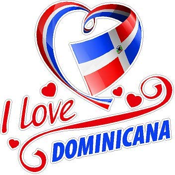 Dominican Republic Flag Decal Vinyl Sticker 5"X5" (I Love DR)