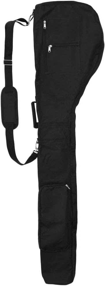 Portable Golf Club Travel Bag Case Sunday Bag Golf Practice Pencil Zipper Pouch with Two Pockets Black