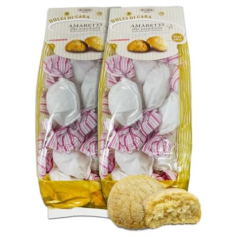 Italian Amaretti Cookies, Soft Almond Cookies, 300g (2 x 150g bags), Made in Italy - Dolci Di Cara Cover