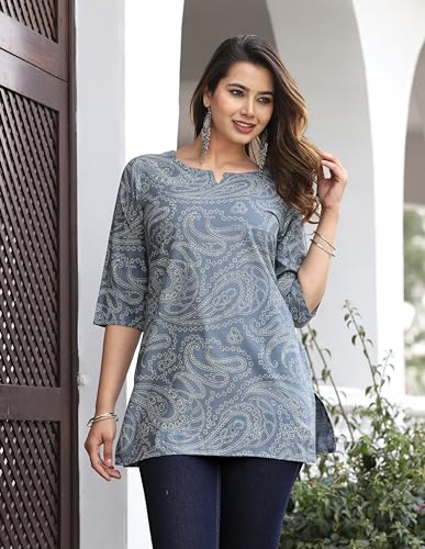 Image of Cotton Printed Short Kurti for Women
