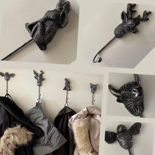 Highland Cow Coat Hook Antique Silver