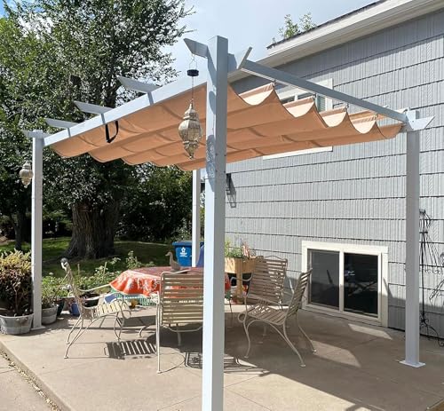 PURPLE LEAF 10' x 13' Outdoor Aluminum Pergola White Heavy-Duty