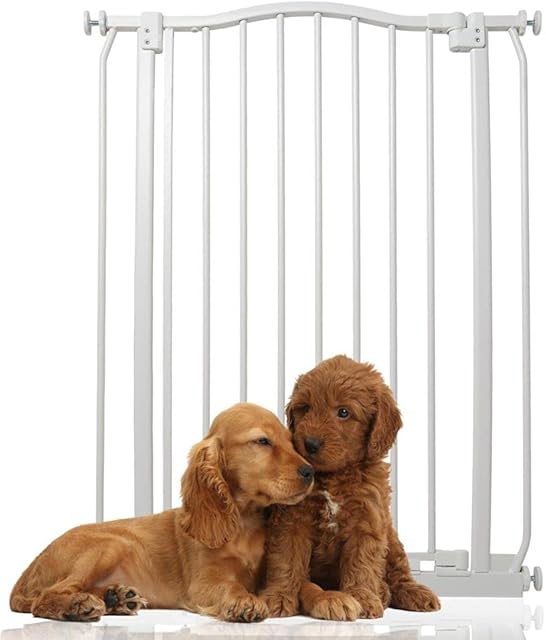 Bettacare Extra Tall Matt Finish Curved Top Dog Gate (71cm - 80cm, White)