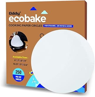 Oddy Ecobake Baking Paper Baking Circles | 250 Pre-Cut Rounds, Size 12.50 inch | Ideal for Baking Cakes, Pastries & Cheesecakes| Best Suitable for Airfryer, Microwave, Oven & Steamer
