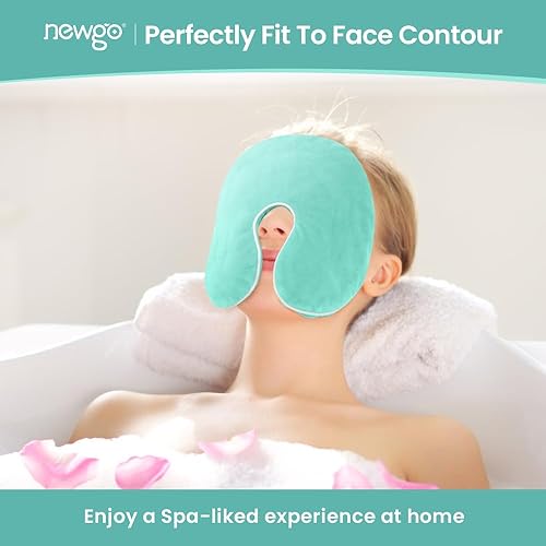 Miniatura 6 de Almohadilla térmica para aliviar los senos nasales, máscara de calor húmedo para ojos, para microondas, compresión cálida para alivio de presión