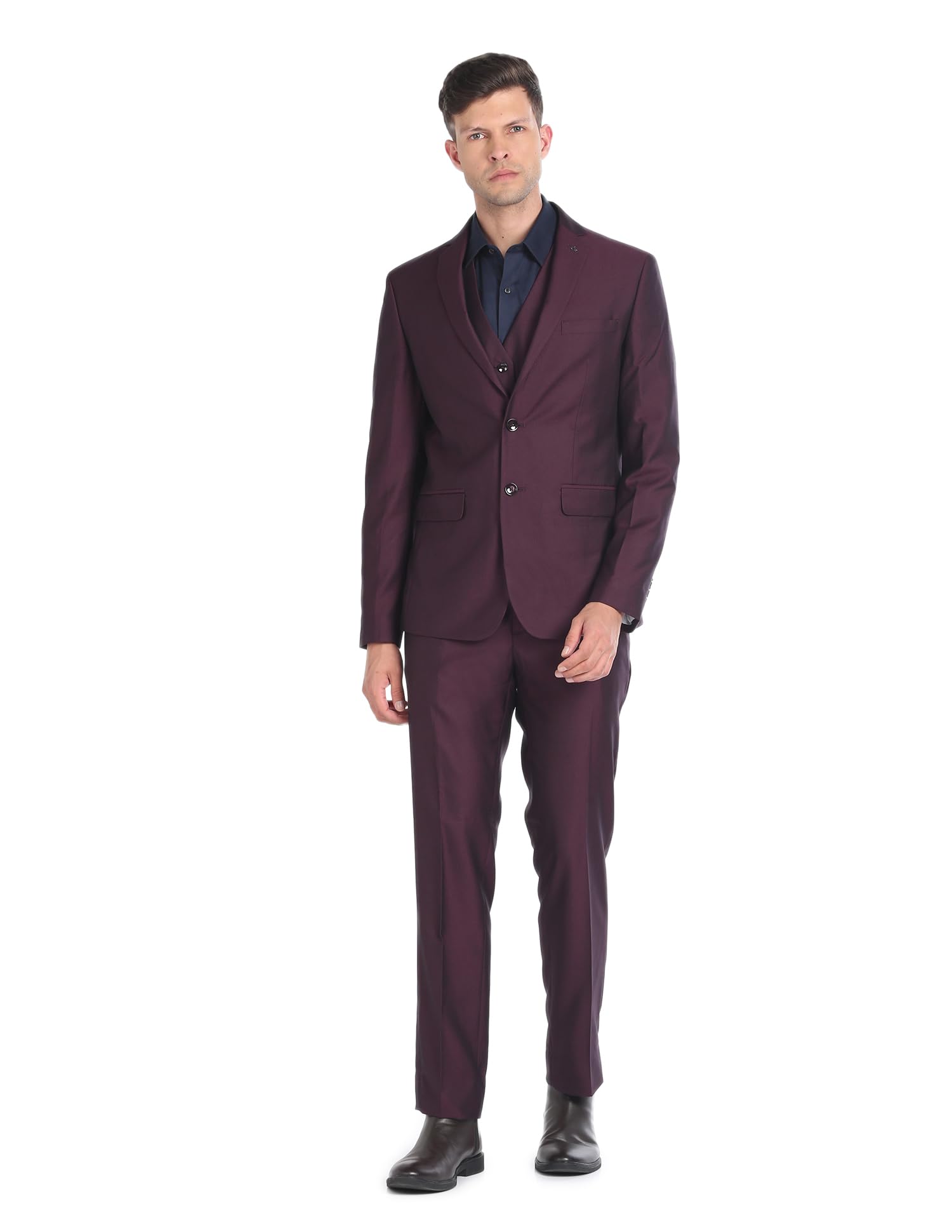 Men's Polyester Single Breasted Business Suit Pants Set