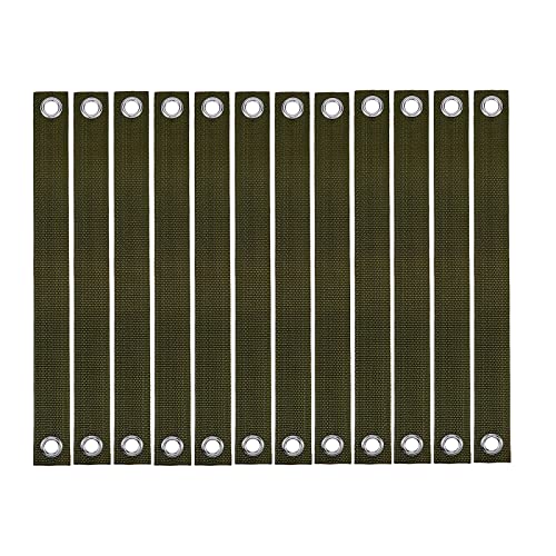 Tree Straps for Staking - 12 Pieces Anti-Pour Tree Support Straps for Staking Newly Planted Saplings and Hurricane Protection, Tree Straightening Ties (Pure Green)