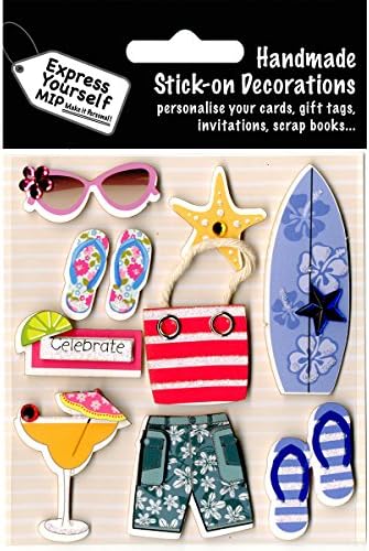Express Yourself MIP, self-adhesive 3D Beach Accessories Stickers. Ideal for Card Making, Scrapbooking, Papercrafts, Childrens Crafts, Folders etc.