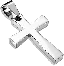 Bungsa Kreuz Anhänger Silber I Unisex Anhänger Kreuz Silberfarben aus 316L Edelstahl
