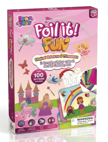 Kit d'art amusant Luna Bear Foil It princesse et licornes pour enfants de 4 à 8 ans