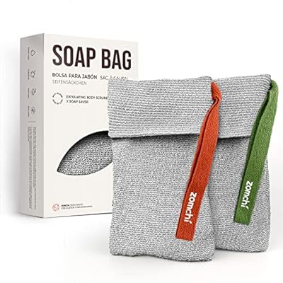 ZOMCHI 2 Pieces of Soap Bags with Gentle Roughness, Soap Savers for Bar Soap, Body Scrubbers for Use in Shower, Soap Exfoliating Bag