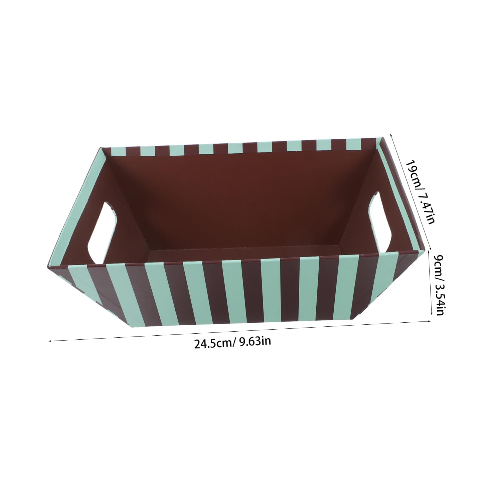 Ciieeo 2pcs Heavy Duty Striped Snack Baskets Sturdy Cardboard Serving Boats with Handles for Appetizers Treats Parties Picnics and Baskets