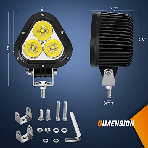 Image of Nilight 2PCS 60W LED Work Light 4 Inch Triangle Shape Spot Flood Combo LED Driving Light for Tractors Trucks Hunters Motorcycle Jeep SUV Boat