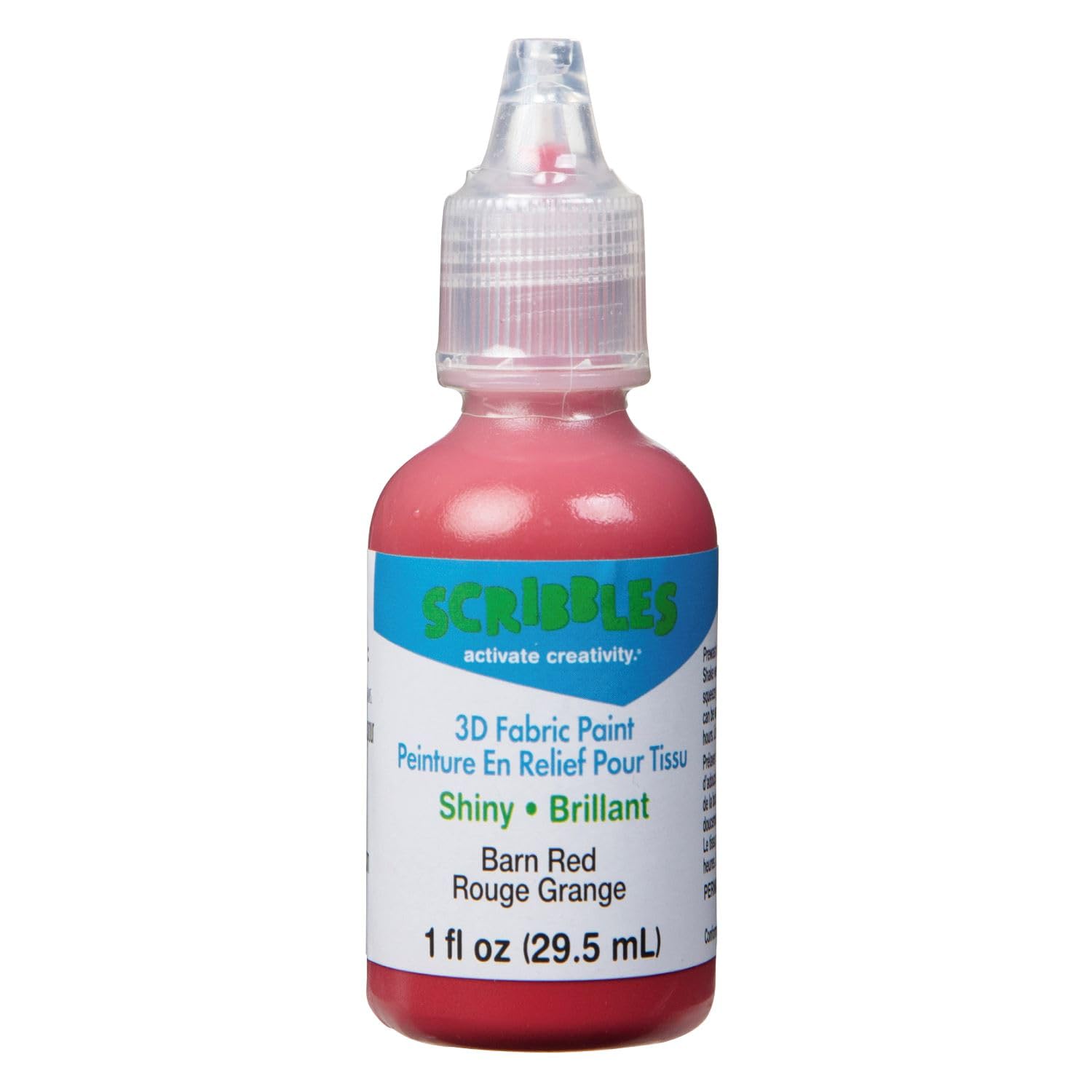 Scribbles 13904 3D Fabric Paint Shiny- Barn Red