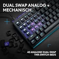 Logitech G G512 X 98–Hot-Swap-fähige TMR-analoge/mechanische Gaming-Tastatur,8K,RAPID TRIGGER,RGB,kabelgebunden +G502 X PLUS LIGHTSPEED kabellose Gaming-Maus, HERO 25K Sensor,PC/Mac,DEU QWERTZ–Schwarz – Ansicht 2