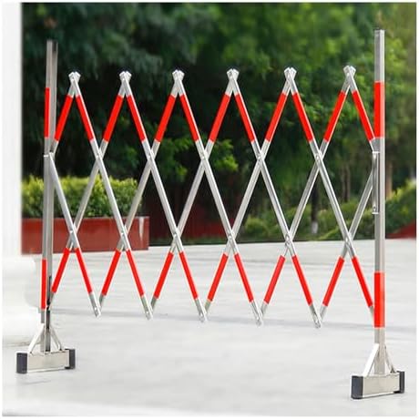 Taşınabilir Geri Çekilebilir Güvenlik Çiti, Paslanmaz Çelik Teleskopik Bariyer, Şantiyeler için Katlanır Trafik Kontrolü, 200x120cm Güvenlik Çözümü - Görsel 1