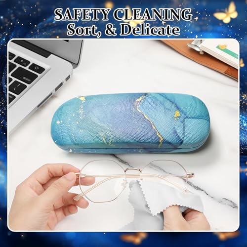 Image of Hard Shell Eyeglasses Case, Eye Glass Cases Womens Hard Shell With Cleaning Cloth Portable Eyewear Case for Women Men