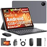 MENTUME Tablet 11 Zoll mit Gemini AI, Android 16 Tablets mit Hülle, Maus & Tastatur, Octa-Core, 32 GB RAM + 128 GB ROM + 1 TB TF, 1920x1200 HD Display, 90 Hz, 8MP + 16MP Duale Kamera, 8000 mAh (Grau)