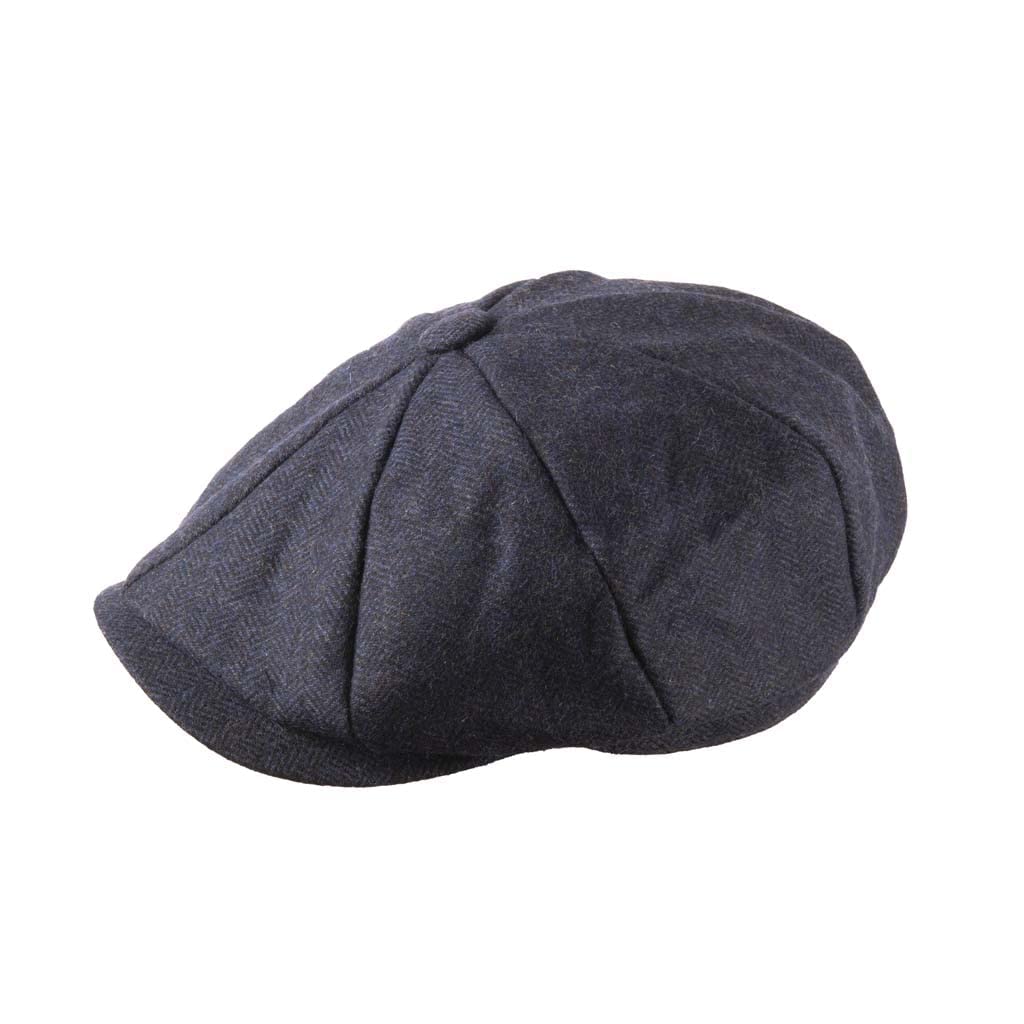 Heritage Traditions Men's Navy Tweed Newsboy Cap One Size Blue Patchwork