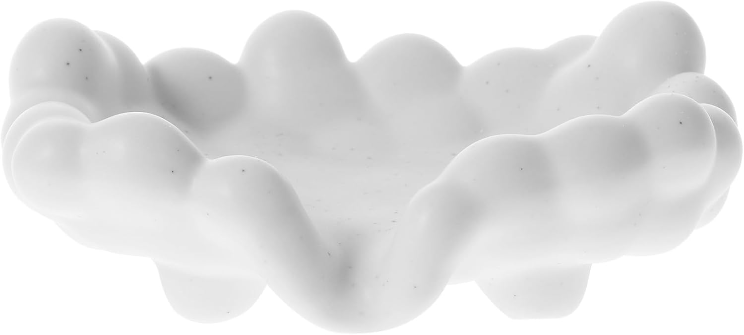 Ciieeo Ceramic Bathroom Soap Dish Bar Soap Holder White for Shower Countertop Household Use