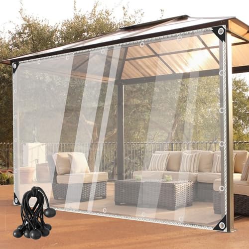 Cortinas transparentes impermeables de lona para exterior de 3.5x2m 2