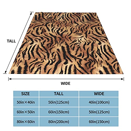 Animal Skin Tiger Print Soft Throw Blanket Super Soft Cozy Fleece Plush Reversible Blanket Size For Couch Bed Sofa Travelling Camping For Baby Adults Couch Sofa (50X40 Inches) #TOP4