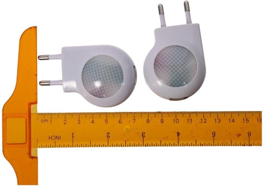 White EU 2-pin Plug Lamp, 0.7W Portable Travel Night Light, Light Controlled LED Light