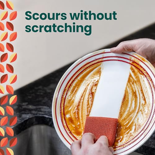Image of Scotch-Brite Harvest Dobie Scrubbing Pads, Non-Scratch Kitchen Sponge for Cleaning Dishes, Appliances, and Bathrooms, Copper Acorn Dish Sponge that Dries Fast, 2-Pack