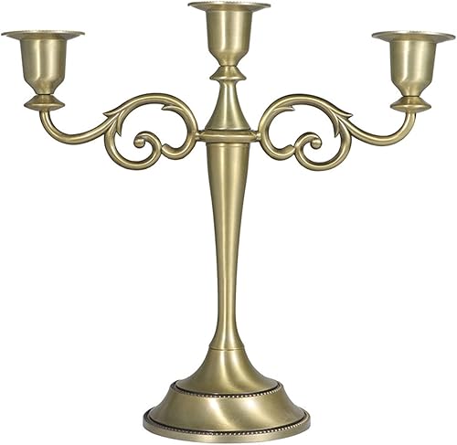 Candelabro de metal de 3 velas para eventos formales, boda, iglesia, decoración de vacaciones, Halloween, soporte de vela cónico, centro de mesa,