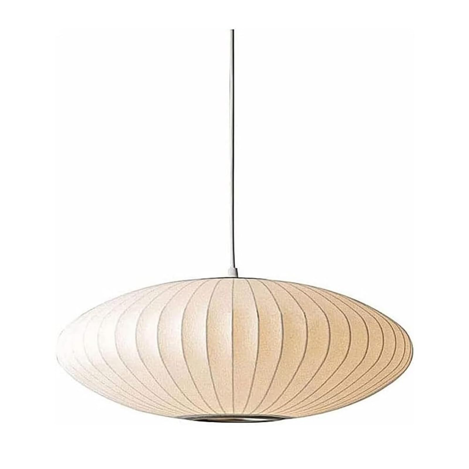 KHUKHU Italian Silk Pendant Light, 19.7 Inch White Bubble Fabric Lantern Ceiling Hanging Lamp, Modern Silkworm Cocoon Chandeliers Fixture for Living Dining Room Kitchen Island Restaurant Foyer(40cm)