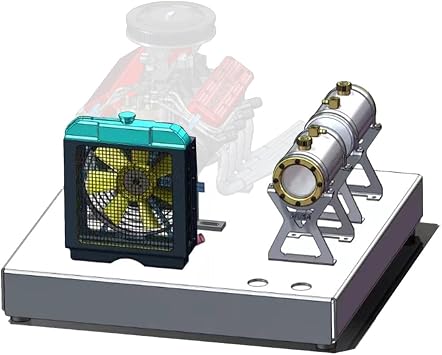 ENGINEDIY All-in-One Aluminum Alloy Base Starter Kit for TOYAN FS-V800WGP Engine Model - Includes Oil Tank and Bracket, Water Cooling Set Silver