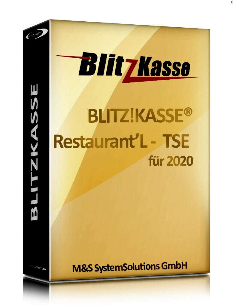 WIN Kassensoftware BlitzKasse Restaurant L für Gastronomie. 75 Tische, 3 Bondrucker. GDPdU, GoBD, TSE KONFORM
