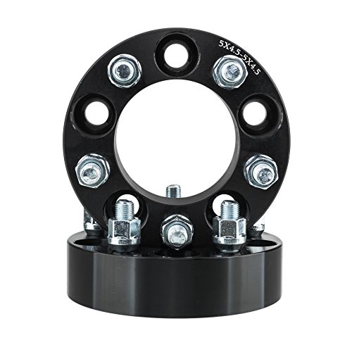 Trible Six 2Pcs 1.5" 5X4.5 To 5X4.5 Wheel Spacers Adapters 5 Lug 1/2" Studs Black Replacement For Ford Edge Ranger Taurus Jeep Cherokee Comanche Liberty Wran/Gler Mercury Cougar #TOP1