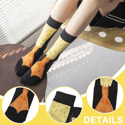 NOPKESV 2 Paare Hühnerbeinsocken für Erwachsene Lustige Hühnerbeine Sockenkostüm für Frauen personalisierte Stulpen Overknee Strümpfe Vogeltatzen Design lustige Geschenkidee Geschenk zum Valentinstag