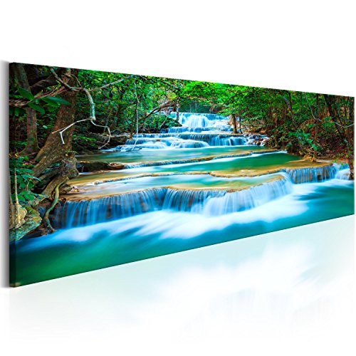 murando - Bilder Wasserfall 135x45 cm Vlies Leinwandbild 1 tlg Kunstdruck modern Wandbilder XXL Wanddekoration Design Wand Bild Panoramabild - Natur Landschaft Wald c-B-0160-b-a