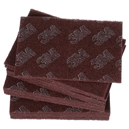 Cubitron Scotch-Brite Production Hand Pad 8447, 6 in x 9 in, 20 pads per box, 3 boxes per case,Maroon