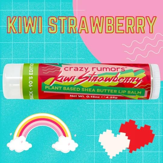 Crazy Rumors Throwback 90's Lip Balm mix set. Natural and Vegan lip balm sticks in nostaligic1990's themed flavours! (Cucumber Melon - Image 4