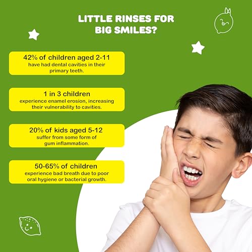 Image of SmiloShine Pack of 3 150 Milliliter Kids Mouthwash-Alcohol Free-For Fresh Breath & Protection Against Germs-Ages 3+ (Lemon Lime, Juicy Orange, Strawberry Flavour)
