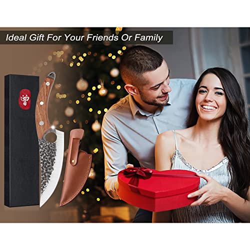 Zeng Butcher Knife, Viking Knife Boning Knife Hand Forged Hussk Japanese Knife With Sheath Kitchen Chef Knife Caveman Knife Ultimo Knives Fillet Knife Meat Cutting Knives For Bbq Deboning Vegetables #TOP7