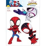 Marvel Spidey and His Amazing Friends Decals - Set of 3 Spidey, Spin, Ghost Spider Vinyl Stickers for Car Water Bottle Bike Helmet Laptop Skateboard - Marvel Stickers for Kids and Adults