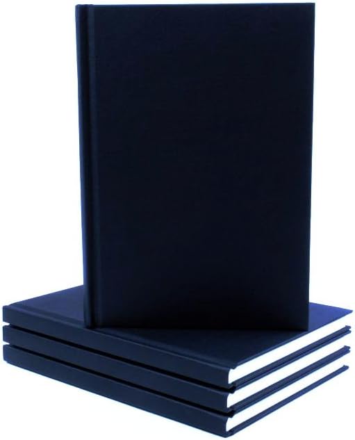 SEAWHITE Black Cloth Cover Sketchbook 140gsm Portrait A5 Amazon.co.uk