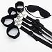 Funux Discreetly Packaged Under Bed Restraint Bondage Straps the Wrist and Ankle Cuff Play Kit Love Games, Bonus Premium Eye Mask, Black