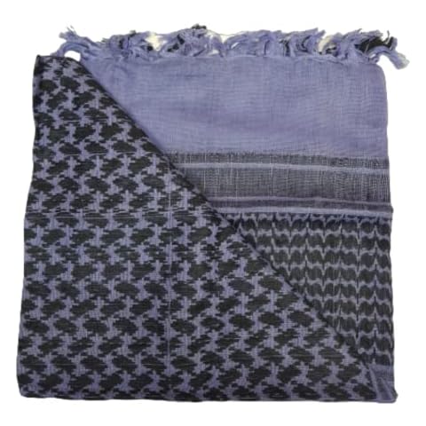 100% Cotton Purple and Black Shemagh Arab Keffiyeh Headscarf Unisex Desert Shawl Hijab Scarf Cover