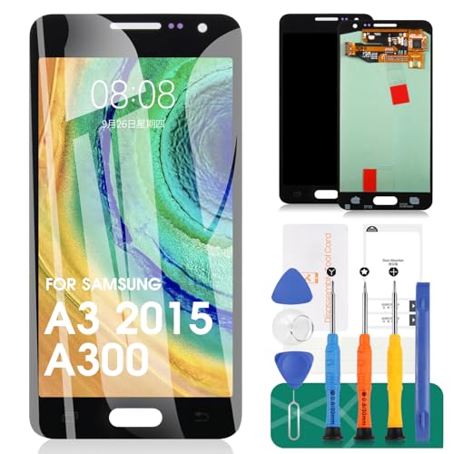 [Schermo LCD di ricambio per Samsung Galaxy A3 2015] Questo schermo di ricambio per Samsung Galaxy A3 2015 A300 SM-A300F LCD è nuovo e non originale, per riparare lo schermo rotto o malfunzionante, compatibile con Samsung Galaxy A3 2015. 15 , perfetto adatto per il vostro telefono, funziona come originale!