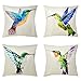 Bublanwo Colibri ethnique Afrique nautique Voile Océan Côtier Animaux Cactus Housses de coussin 45x45cm,4 Pieces Colibris